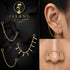 Rantai dekorasi Body Piercing Jewelry dan Perhiasan Anting telinga Connective Chain warna gold