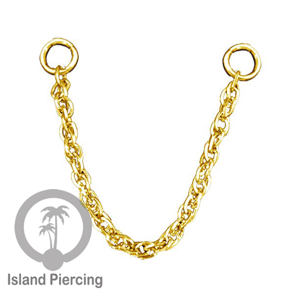 Rantai dekorasi Body Piercing Jewelry dan Perhiasan Anting telinga Connective Chain warna gold