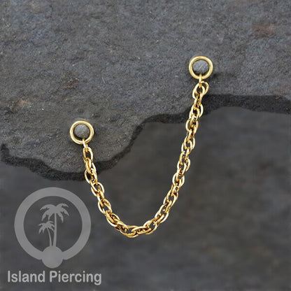 Rantai dekorasi Body Piercing Jewelry dan Perhiasan Anting telinga Connective Chain warna gold