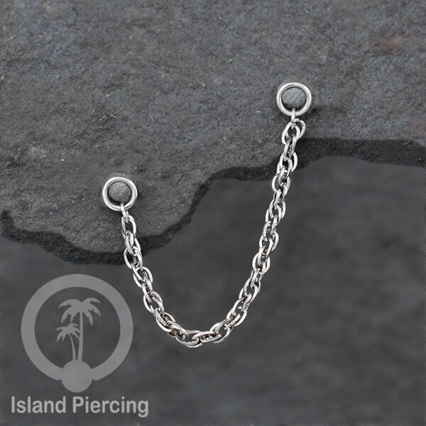 Rantai dekorasi Body Piercing Jewelry dan Perhiasan Anting telinga Connective Chain warna silver