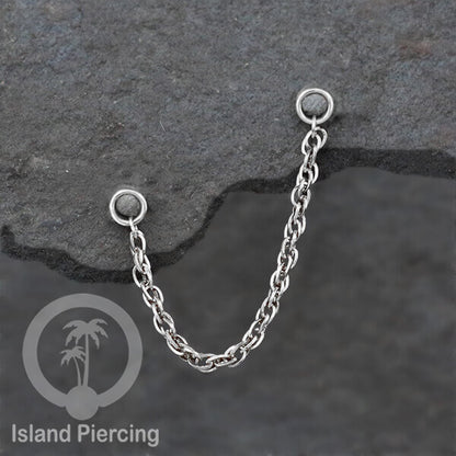 Rantai dekorasi Body Piercing Jewelry dan Perhiasan Anting telinga Connective Chain warna silver