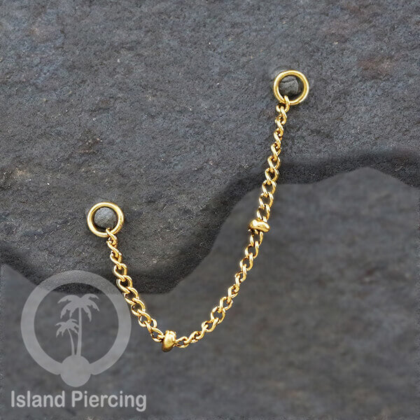 Rantai dekorasi Body Piercing Jewelry dan Perhiasan Anting telinga Connective Chain warna gold