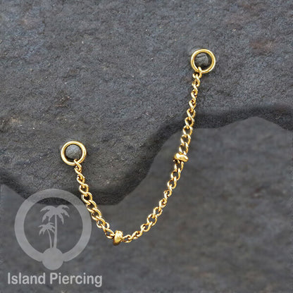 Rantai dekorasi Body Piercing Jewelry dan Perhiasan Anting telinga Connective Chain warna gold