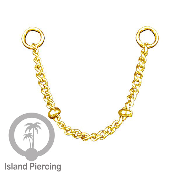 Rantai dekorasi Body Piercing Jewelry dan Perhiasan Anting telinga Connective Chain warna gold