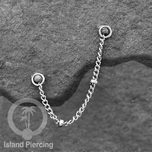 Rantai dekorasi Body Piercing Jewelry dan Perhiasan Anting telinga Connective Chain warna silver