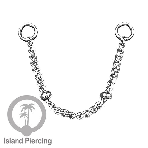 Rantai dekorasi Body Piercing Jewelry dan Perhiasan Anting telinga Connective Chain warna silver