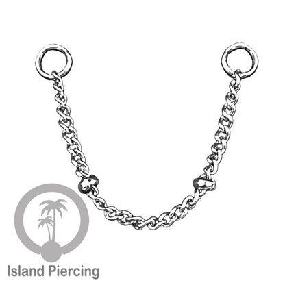 Rantai dekorasi Body Piercing Jewelry dan Perhiasan Anting telinga Connective Chain warna silver