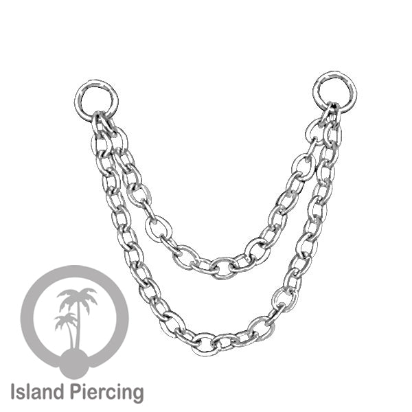 Rantai dekorasi Body Jewelry dan Perhiasan Anting telinga double Connective Chain warna silver