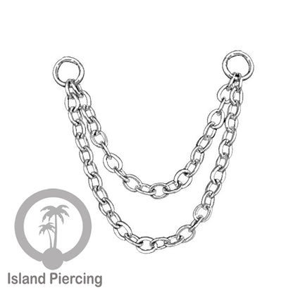 Rantai dekorasi Body Jewelry dan Perhiasan Anting telinga double Connective Chain warna silver