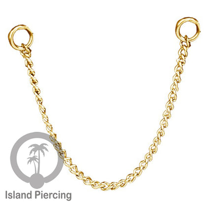 Rantai dekorasi Body Piercing Jewelry dan Perhiasan Anting telinga Connective Chain warna gold
