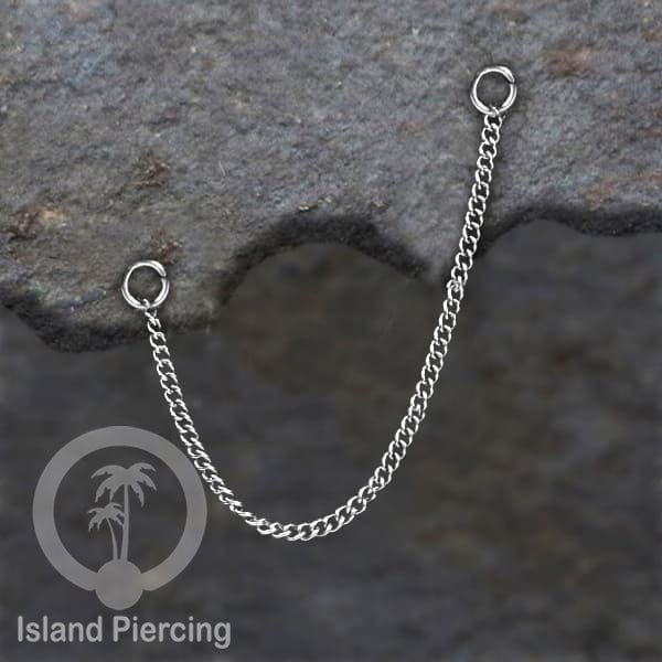 Rantai dekorasi Body Piercing Jewelry dan Perhiasan Anting telinga Connective Chain warna silver