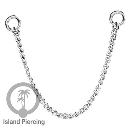Rantai dekorasi Body Piercing Jewelry dan Perhiasan Anting telinga Connective Chain warna silver