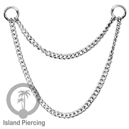Rantai dekorasi Body Jewelry dan Perhiasan Anting telinga double Connective Chain warna silver