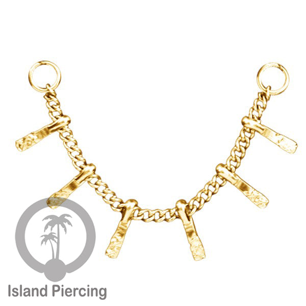 Rantai dekorasi Body Piercing Jewelry dan Perhiasan Anting telinga Connective Chain warna gold