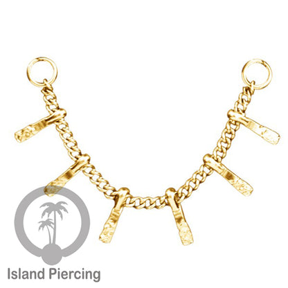 Rantai dekorasi Body Piercing Jewelry dan Perhiasan Anting telinga Connective Chain warna gold