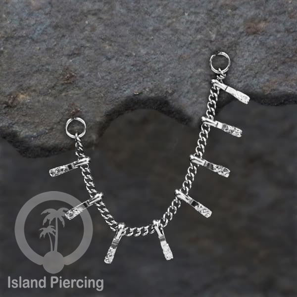Rantai dekorasi Body Piercing Jewelry dan Perhiasan Anting telinga Connective Chain warna silver