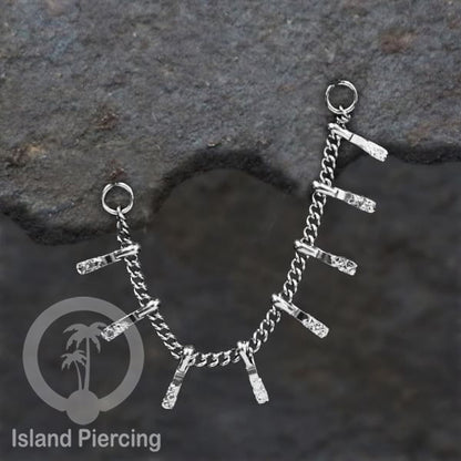 Rantai dekorasi Body Piercing Jewelry dan Perhiasan Anting telinga Connective Chain warna silver