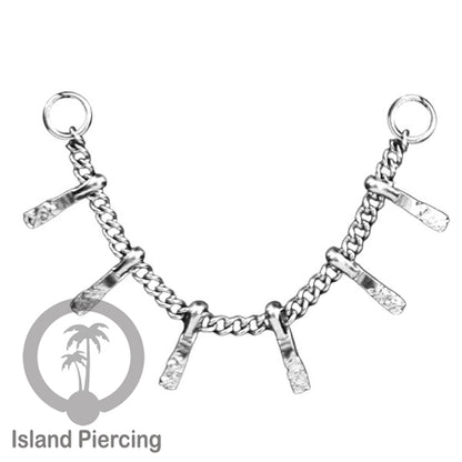 Rantai dekorasi Body Piercing Jewelry dan Perhiasan Anting telinga Connective Chain warna silver