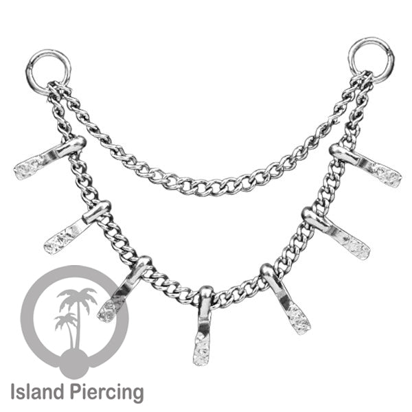 Rantai dekorasi Body Jewelry dan Perhiasan Anting telinga double Connective Chain warna silver