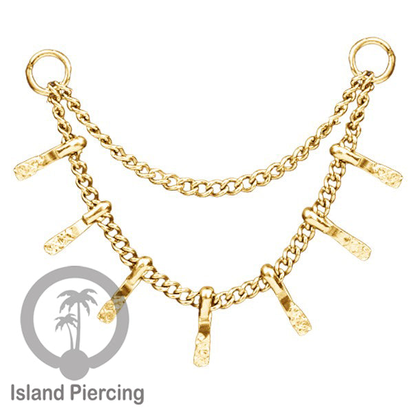 Rantai dekorasi Body Jewelry dan Perhiasan Anting telinga double Connective Chain warna gold