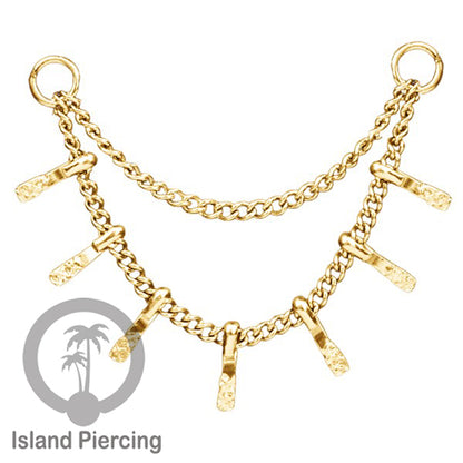 Rantai dekorasi Body Jewelry dan Perhiasan Anting telinga double Connective Chain warna gold