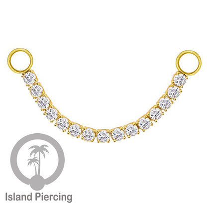 Rantai untuk dekorasi Body Jewelry dan Anting telinga connective chain warna gold dengan kristal