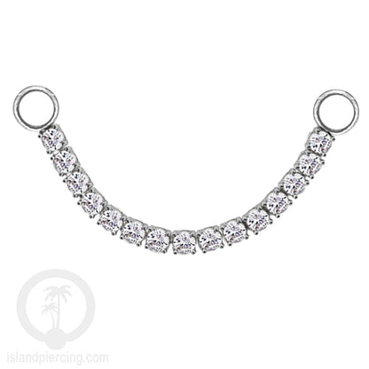 Rantai untuk dekorasi Body Jewelry dan Anting telinga connective chain warna silver dengan kristal