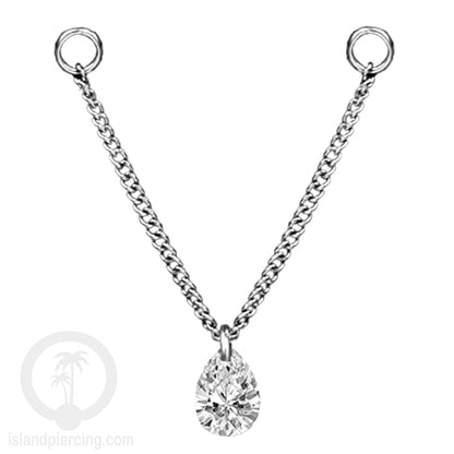 Rantai untuk dekorasi Body Jewelry dan Anting telinga connective chain warna silver dengan kristal