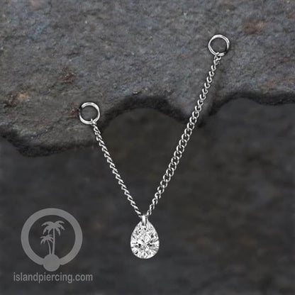 Rantai untuk dekorasi Body Jewelry dan Anting telinga connective chain warna silver dengan kristal