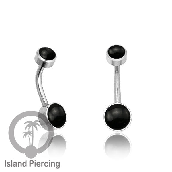 Anting Pusar/Navel Bar warna silver Piercing Jewelry ada pilihan kerang laut atau zirconia bening