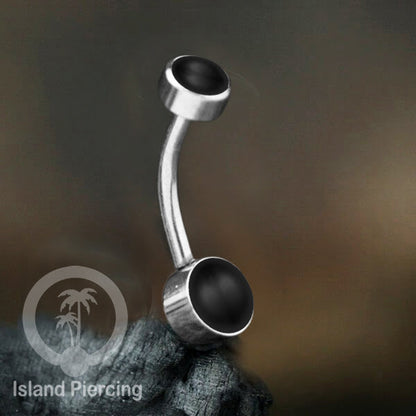Anting Pusar/Navel Bar warna silver Piercing Jewelry ada pilihan kerang laut atau zirconia bening