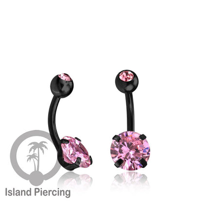 Anting Pusar/Navel Bar warna gold Piercing Jewelry Kristal Besar Warna-warni istimewa