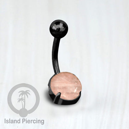 Anting Pusar/Navel Bar warna hitam Piercing Jewelry dengan batu asli.