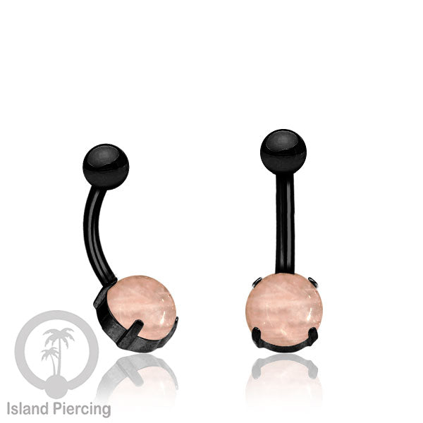 Anting Pusar/Navel Bar warna hitam Piercing Jewelry dengan batu asli.