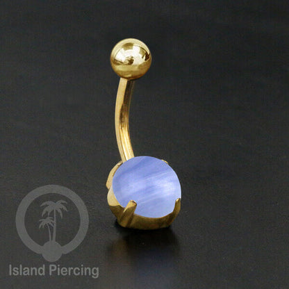 Anting Pusar/Navel Bar warna Gold Piercing Jewelry dengan batu asli.