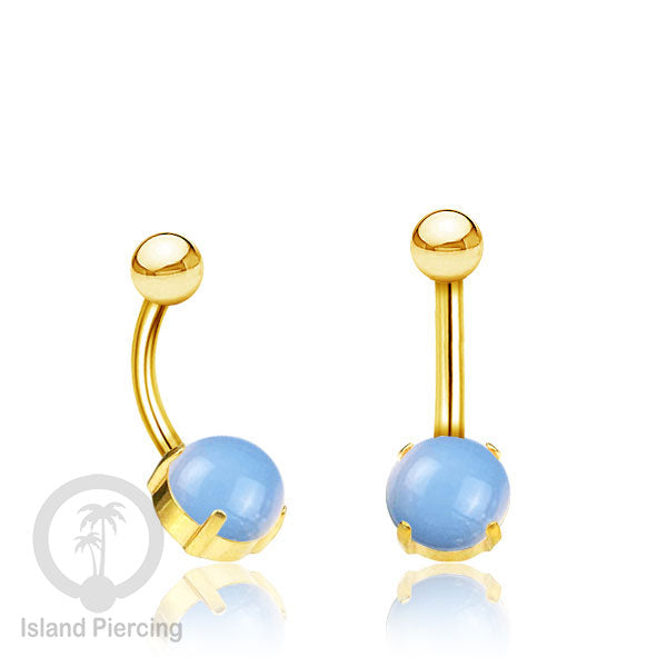 Anting Pusar/Navel Bar warna gold Piercing Jewelry dengan banyak pilihan batu asli
