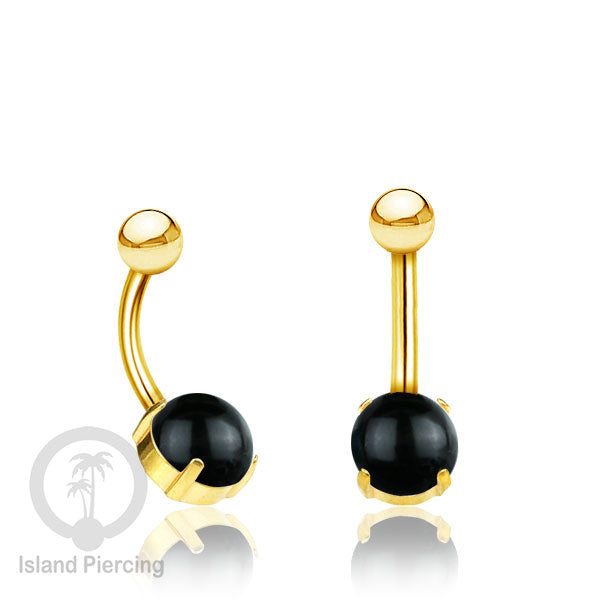 Anting Pusar/Navel Bar warna gold Piercing Jewelry dengan banyak pilihan batu asli