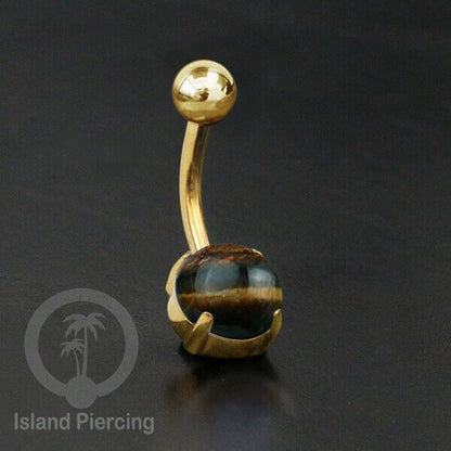 Anting Pusar/Navel Bar warna gold Piercing Jewelry dengan banyak pilihan batu asli