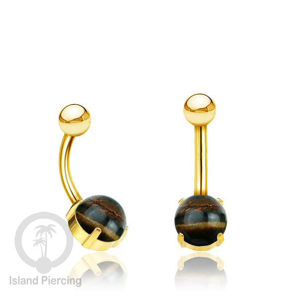 Anting Pusar/Navel Bar warna gold Piercing Jewelry dengan banyak pilihan batu asli
