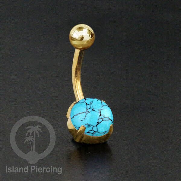 Anting Pusar/Navel Bar warna gold Piercing Jewelry dengan banyak pilihan batu asli
