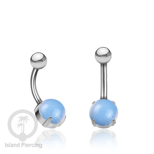 Anting Pusar/Navel Bar warna silver Piercing Jewelry dengan banyak pilihan batu asli