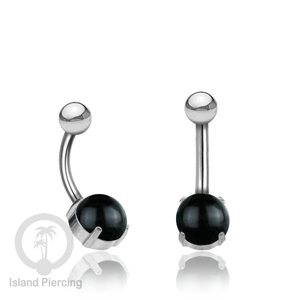 Anting Pusar/Navel Bar warna silver Piercing Jewelry dengan banyak pilihan batu asli