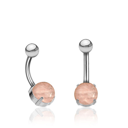 Anting Pusar/Navel Bar warna silver Piercing Jewelry dengan banyak pilihan batu asli