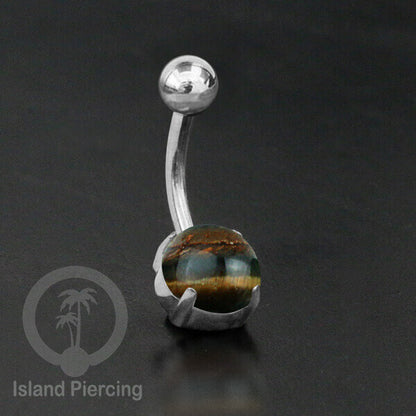 Anting Pusar/Navel Bar warna silver Piercing Jewelry dengan banyak pilihan batu asli