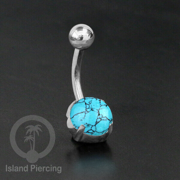 Anting Pusar/Navel Bar warna silver Piercing Jewelry dengan banyak pilihan batu asli