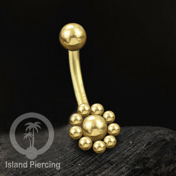 Anting Pusar/Navel Bar warna silver dan gold Piercing Jewelry dari bahan Stainless Steel