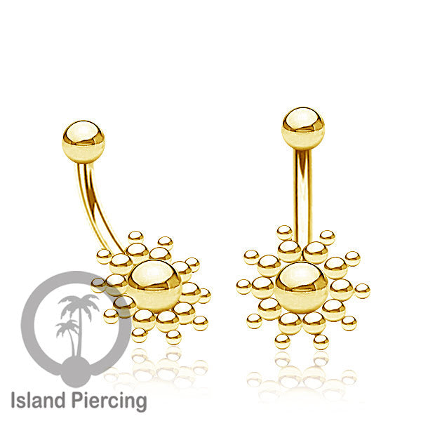 Anting Pusar/Navel Bar warna silver dan gold Piercing Jewelry dari bahan Stainless Steel