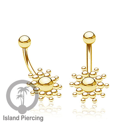 Anting Pusar/Navel Bar warna silver dan gold Piercing Jewelry dari bahan Stainless Steel