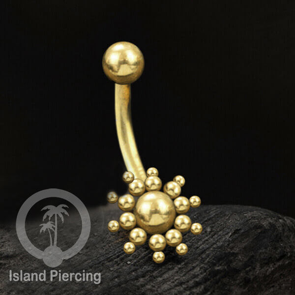 Anting Pusar/Navel Bar warna silver dan gold Piercing Jewelry dari bahan Stainless Steel