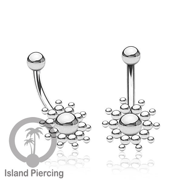 Anting Pusar/Navel Bar warna silver dan gold Piercing Jewelry dari bahan Stainless Steel